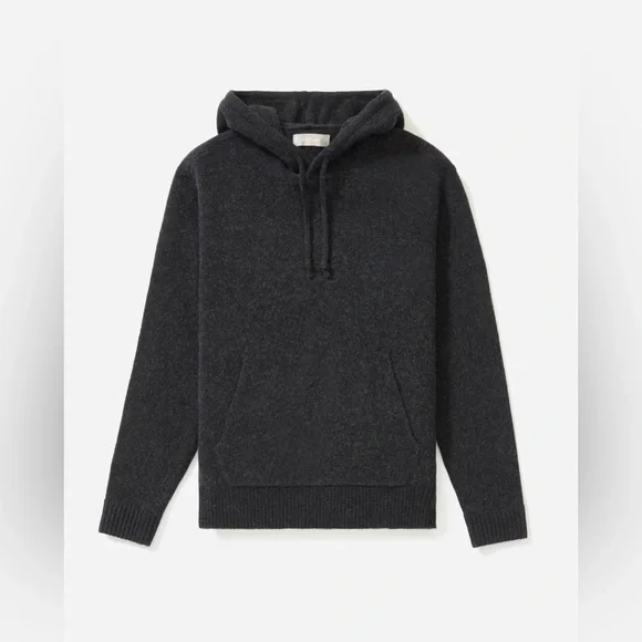 New Everlane Men Dark Gray Hoodie Wool Sweater Size Large - Picture 5 of 13